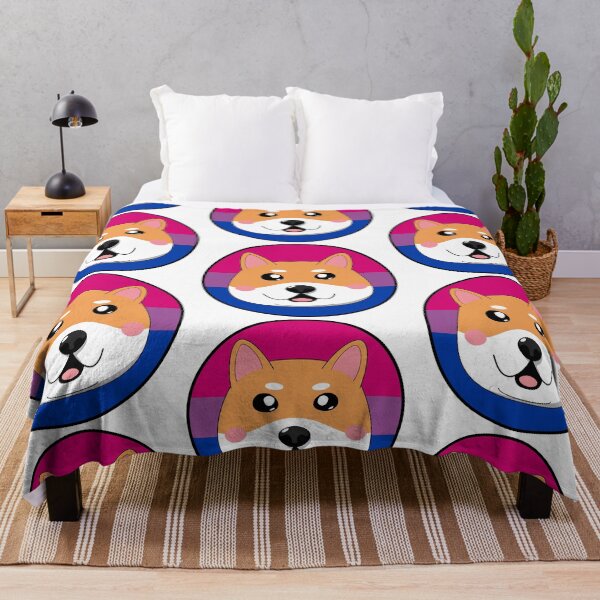 Item preview, Shiba Inu Dog Bisexual Pride Flag designed and sold by RadicalPrintsByCas.