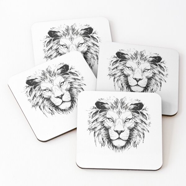 Item preview, lion line art designed and sold by DeluxBee.