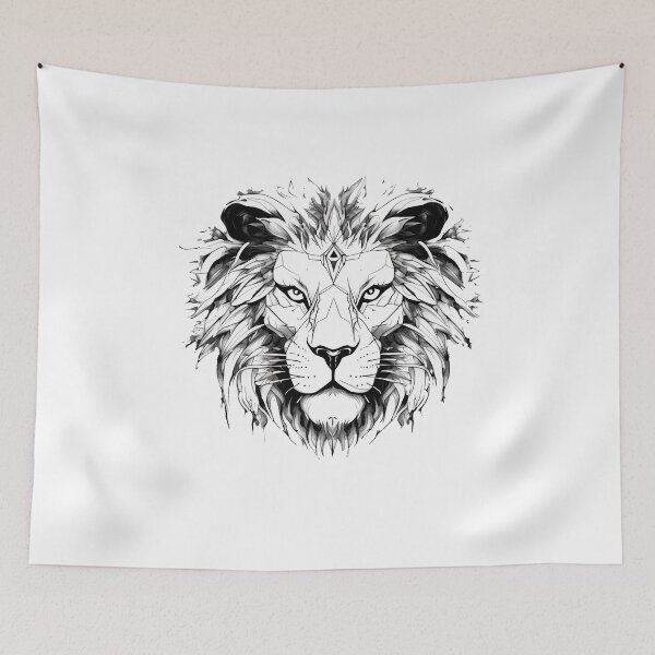 Item preview, lion line art designed and sold by DeluxBee.