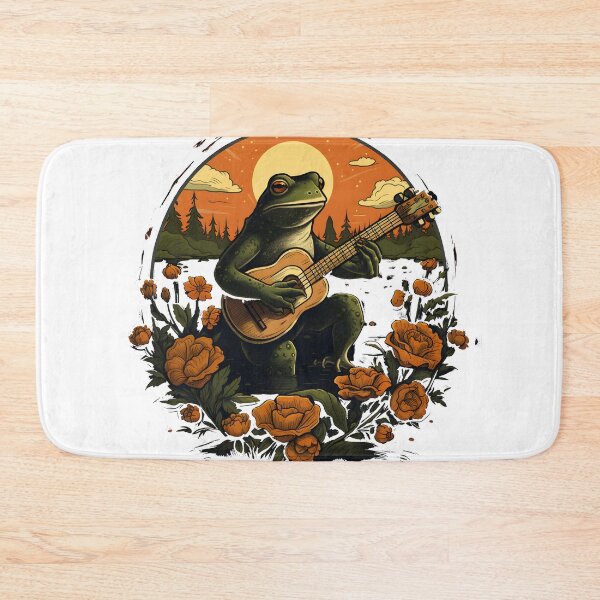 Item preview, Cottagecore Aesthetic Frog Playing Banjo on Mushroom Cute designed and sold by anass002.