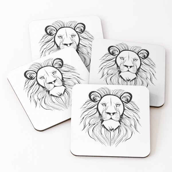 Item preview, lion line art designed and sold by DeluxBee.