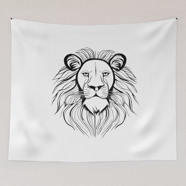 Item preview, lion line art designed and sold by DeluxBee.