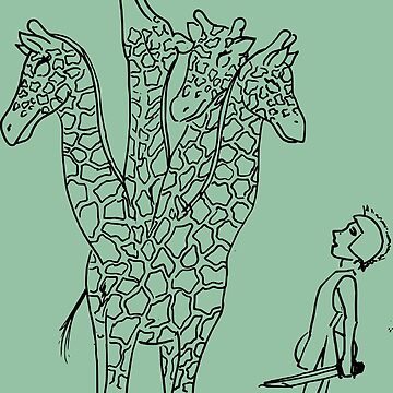 Artwork thumbnail, Giraffe Hydra - Black and White by ArtOfFlynn