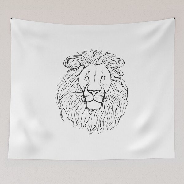 Item preview, lion line art designed and sold by DeluxBee.