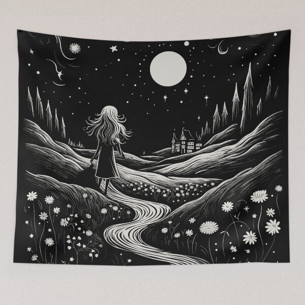 Item preview, A Girl Alone at Night in the Countryside designed and sold by StudioRedKoala.
