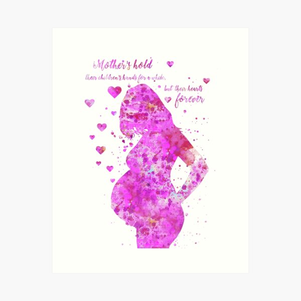 Item preview, Pregnancy, pregnant woman, watercolor pregnancy, watercolor pregnant woman, quote of motherhood designed and sold by Rosaliartbook.