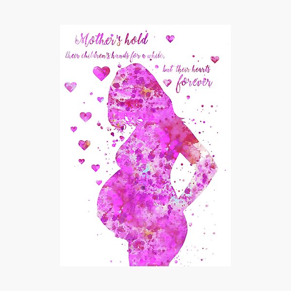 Item preview, Pregnancy, pregnant woman, watercolor pregnancy, watercolor pregnant woman, quote of motherhood designed and sold by Rosaliartbook.