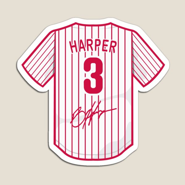 Bryce Harper #3 Philadelphia Phillies Signature Jersey  Sticker for Sale  by TheBmacz