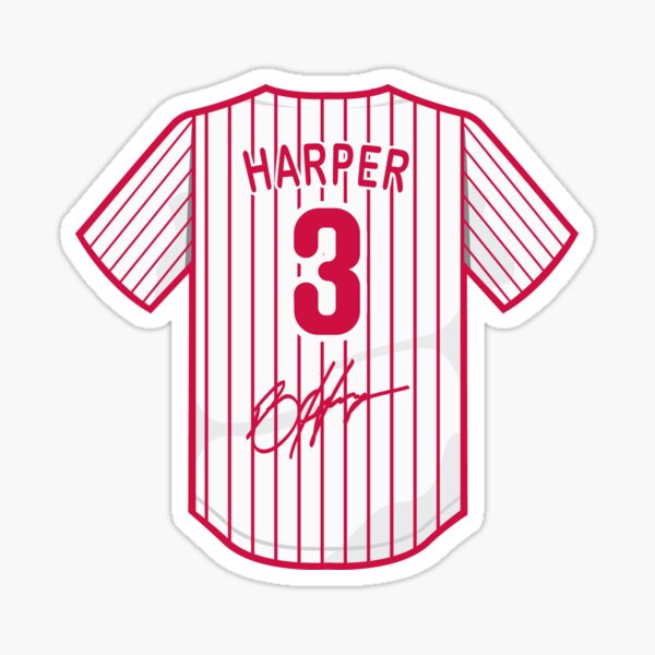 Bryce Harper #3 Philadelphia Phillies Signature Jersey  Sticker