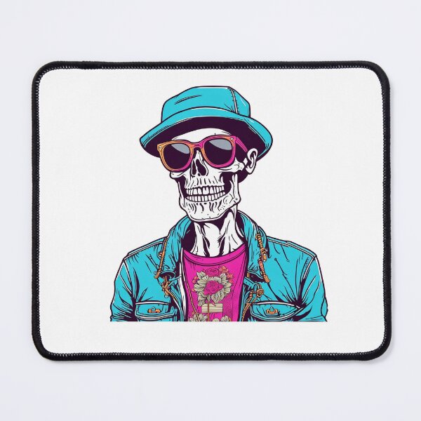 Item preview, portrait of a hipster skeleton, wearing sunglasses designed and sold by DeluxBee.