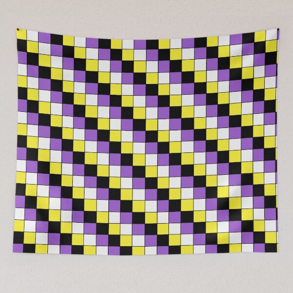 Aperçu de l'œuvre Non-binary flag checkered créée et vendue par bookwoof.