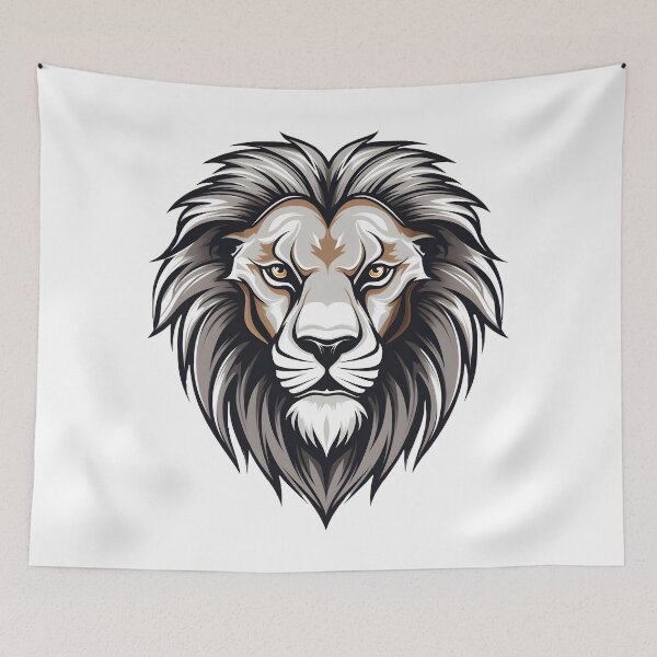 Item preview, Majestic Lion Mascot - Dark Silver and Beige Design designed and sold by aigcx.
