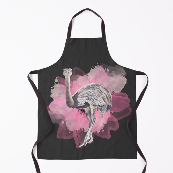 Item preview, Watercolor Emu with pink flower designed and sold by watercolorpic.