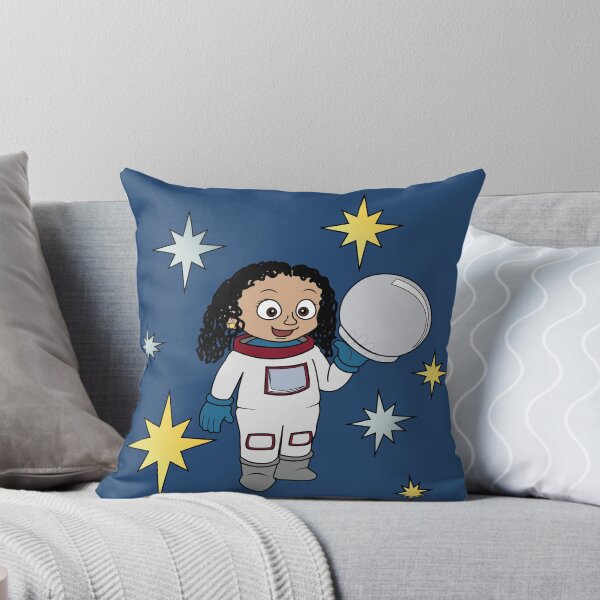 Artikelvorschau, Astronautenmädchen (mit lockigem Haar) und Sternen entworfen und verkauft von ThingsByNin.
