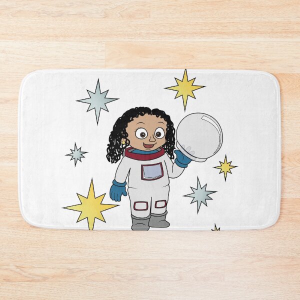 Artikelvorschau, Astronautenmädchen (mit lockigem Haar) und Sternen entworfen und verkauft von ThingsByNin.