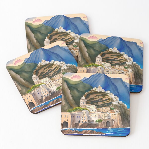 Item preview, Vibrant Amalfi Coast Painting: Exploring Coastal Serenity designed and sold by Tamas Das.