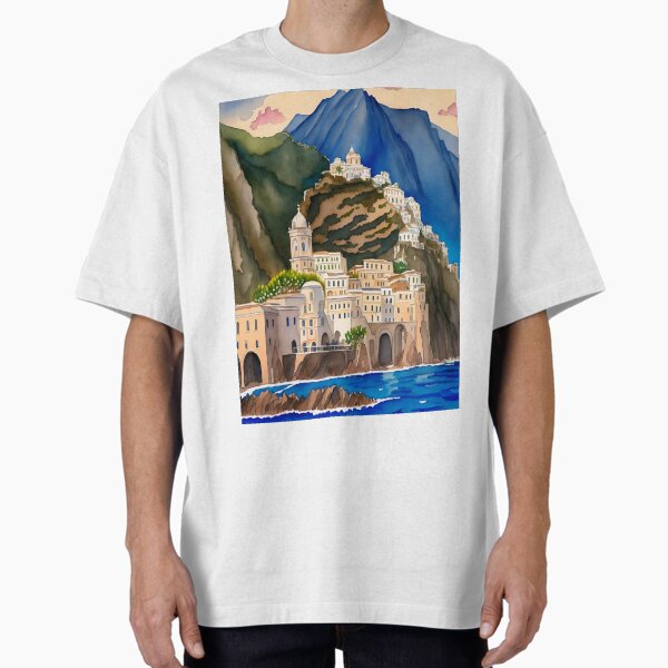 Item preview, Vibrant Amalfi Coast Painting: Exploring Coastal Serenity designed and sold by Tamas Das.