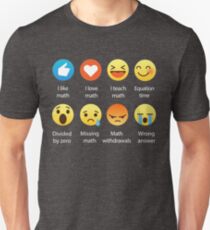 Ich liebe Mathe Emoji Emoticon Lustige Mathematik-Grafik T Shirts Sarkastisch Unisex T-Shirt