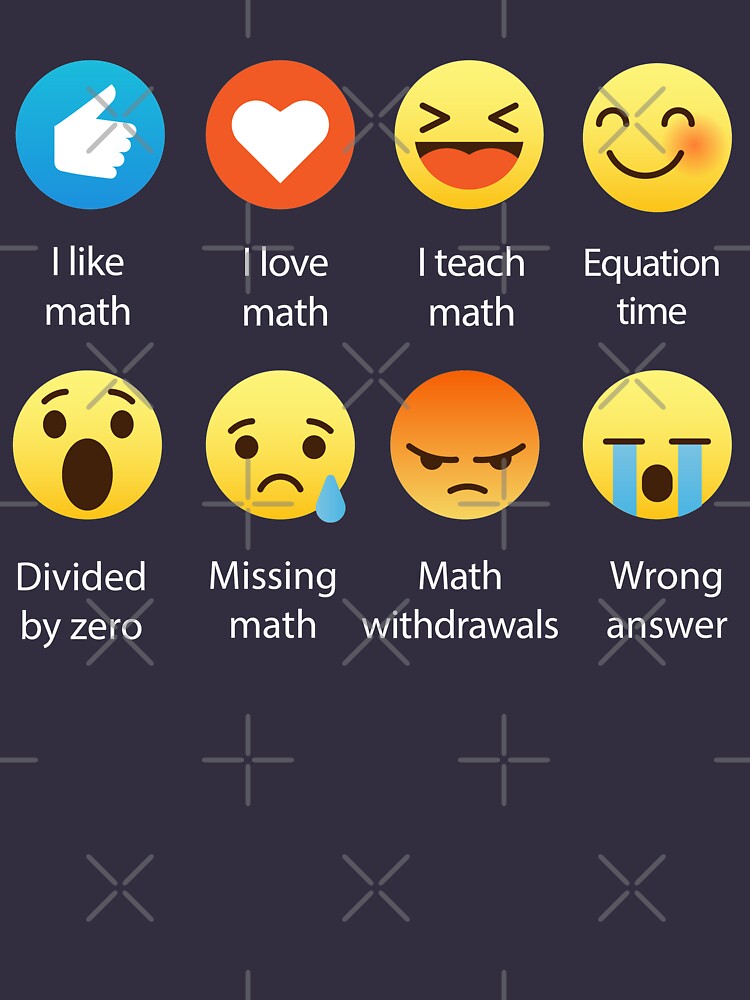 "I Love Math Emoji Emoticon Funny Mathematics Graphic Tee Shirts