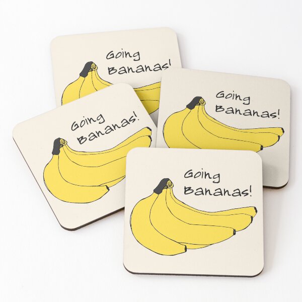Item preview, "Going bananas!" yellow funny banana illustration designed and sold by mariakostory.