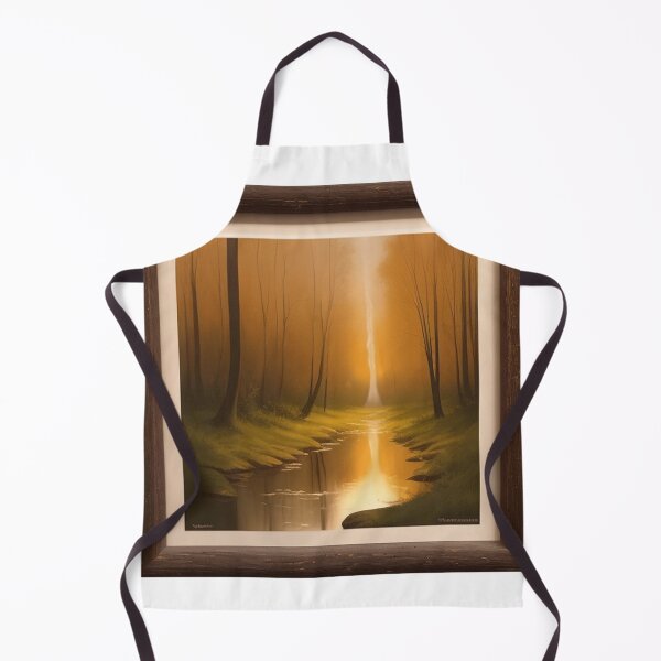 Item preview, a campfire flickering by a tranquil woodland stream designed and sold by devnatparikha.
