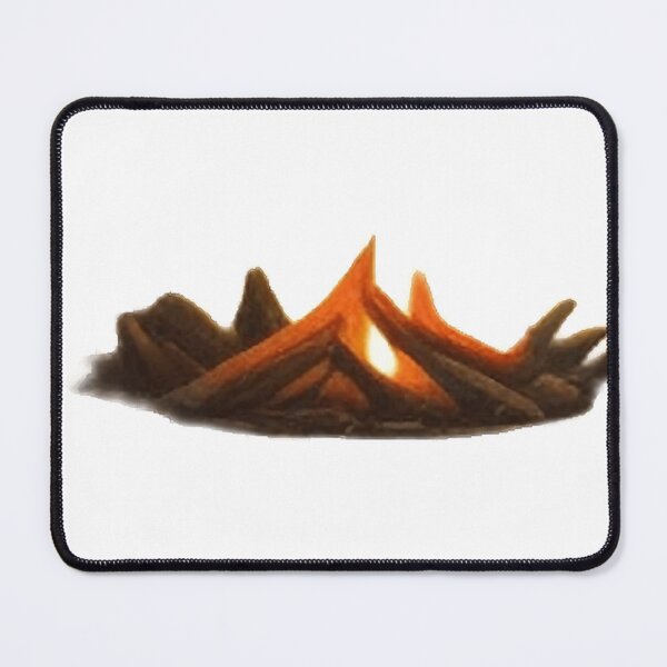 Item preview, a campfire flickering by a tranquil woodland stream 	 designed and sold by devnatparikha.