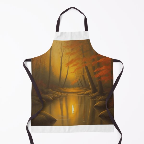 Item preview, a campfire flickering by a tranquil woodland stream designed and sold by devnatparikha.