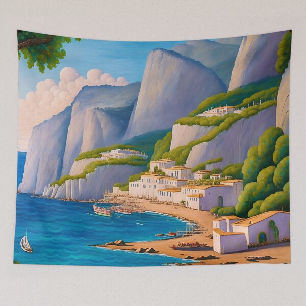 Item preview, Captivating Capri Painting: A Window into Mediterranean Beauty designed and sold by Tamas Das.