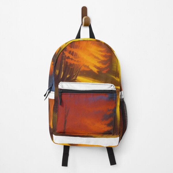 Item preview, a campfire flickering by a tranquil woodland stream 	 designed and sold by devnatparikha.