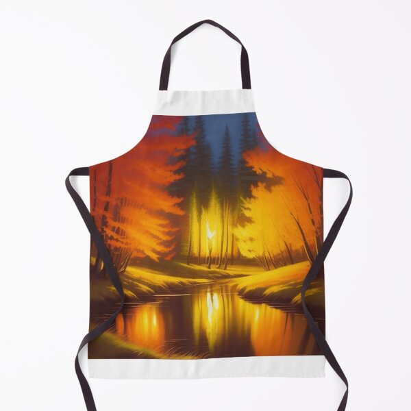 Item preview, a campfire flickering by a tranquil woodland stream designed and sold by devnatparikha.