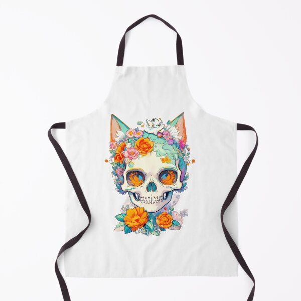 Item preview, Floral Skeleton Cat Skull designed and sold by khachiche.
