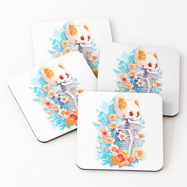 Item preview, Skeleton Cat With Flowers designed and sold by khachiche.