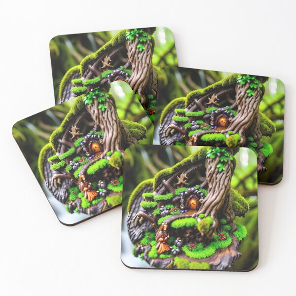 Item preview, A detailed beautiful lush Fairycore Elf forest designed and sold by PixieDustAIArt.