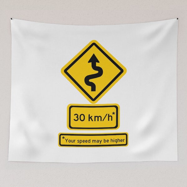 Item preview, windy road speed sign (km/h) designed and sold by Alan Klughammer.