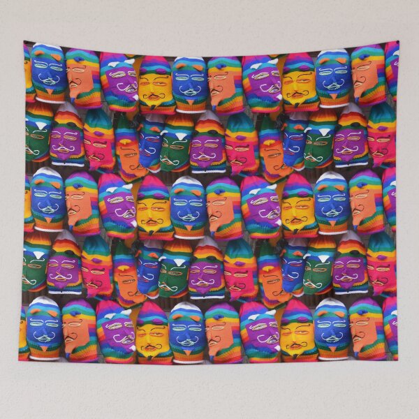 Item preview, colourful knitted masks La Paz Bolivia designed and sold by Schoensl.