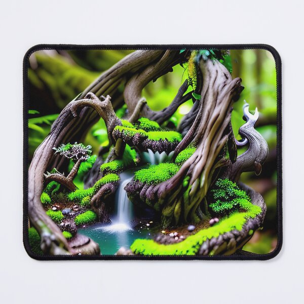 Item preview, A detailed beautiful lush Fairycore Elf forest designed and sold by PixieDustAIArt.