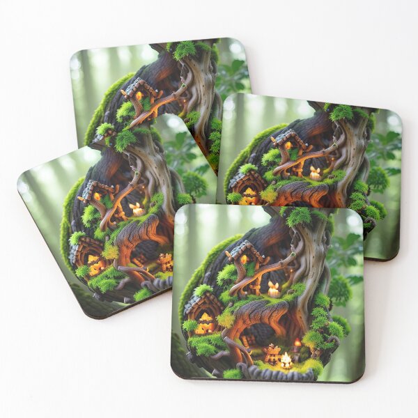 Item preview, A detailed beautiful lush Fairycore Elf forest designed and sold by PixieDustAIArt.