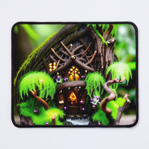 Item preview, A detailed beautiful lush Fairycore Elf forest designed and sold by PixieDustAIArt.