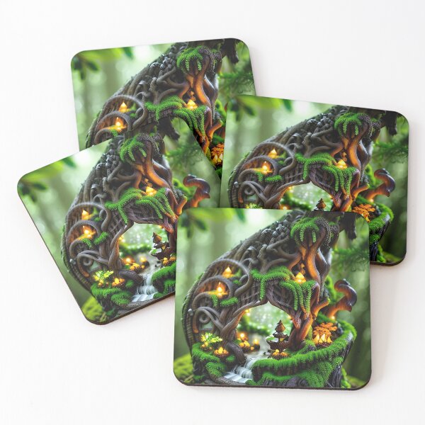 Item preview, A detailed beautiful lush Fairycore Elf forest designed and sold by PixieDustAIArt.