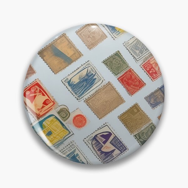 Item preview, Vintage Postage Stamp Collage: Abstract Mix of Colors and Patterns designed and sold by tsurugidesigns.