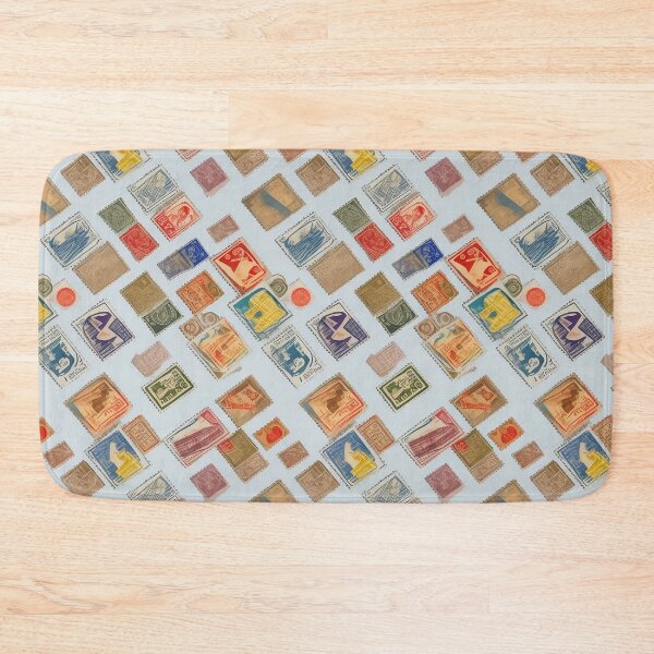 Item preview, Vintage Postage Stamp Collage: Abstract Mix of Colors and Patterns designed and sold by tsurugidesigns.