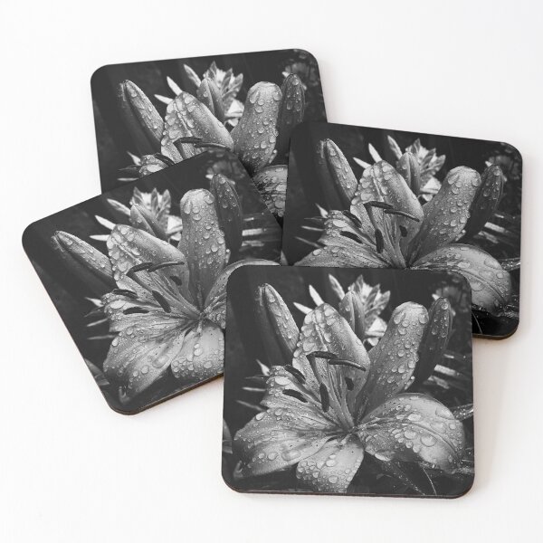 Item preview, Lily in the rain (black and white) designed and sold by SilverAlbatross.