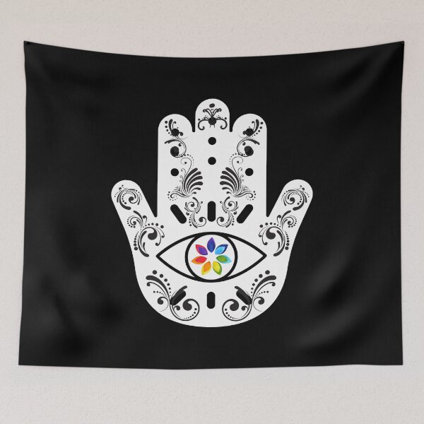 Item preview, CHAKRAS ALL SEEING EYE HAMSA HAND  designed and sold by hamsasoul.
