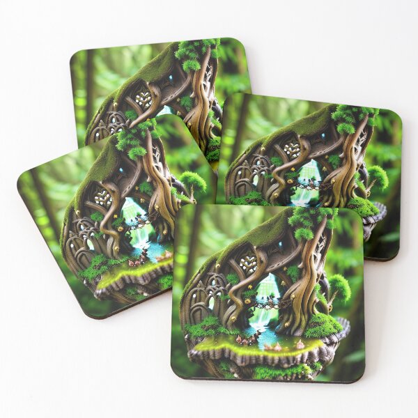 Item preview, A detailed beautiful lush Fairycore Elf forest designed and sold by PixieDustAIArt.