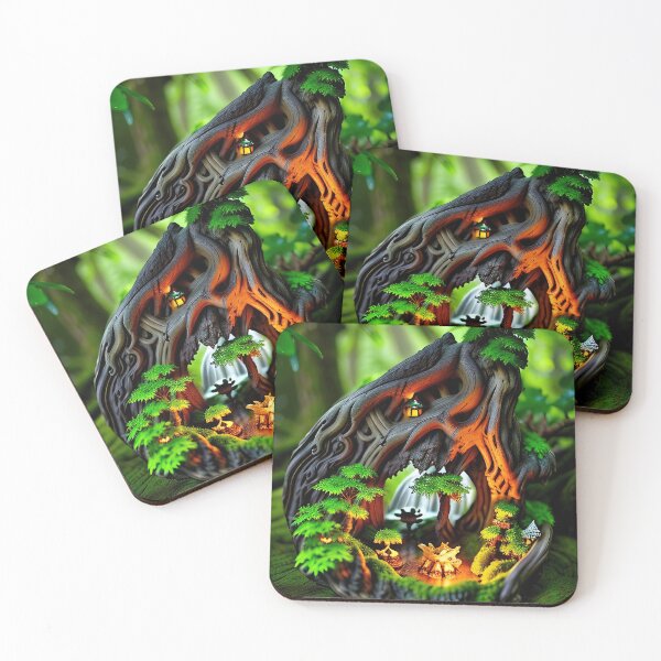 Item preview, A detailed beautiful lush Fairycore Elf forest designed and sold by PixieDustAIArt.