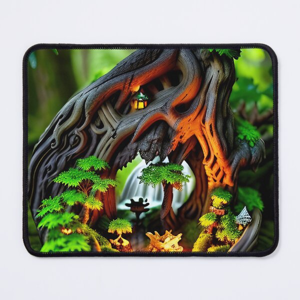Item preview, A detailed beautiful lush Fairycore Elf forest designed and sold by PixieDustAIArt.