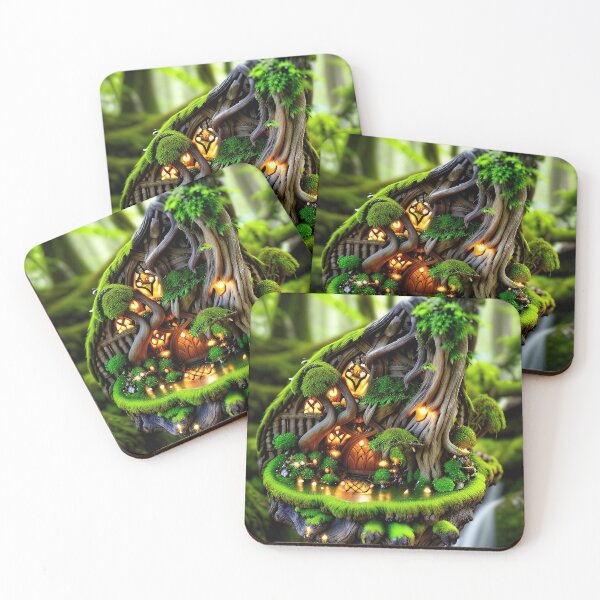 Item preview, A detailed beautiful lush Fairycore Elf forest designed and sold by PixieDustAIArt.