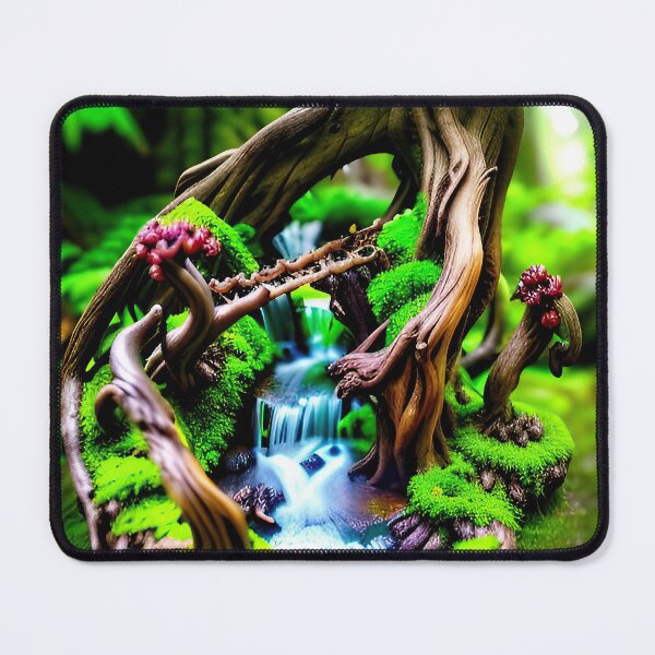 Item preview, A detailed beautiful lush Fairycore Elf forest designed and sold by PixieDustAIArt.