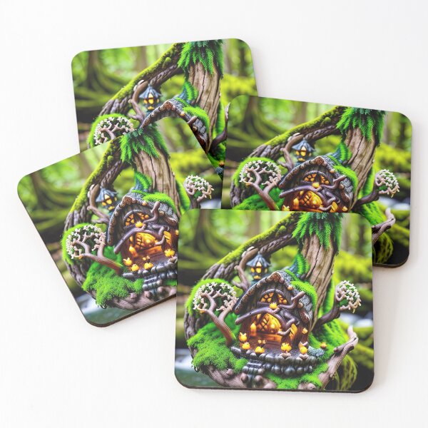 Item preview, A detailed beautiful lush Fairycore Elf forest designed and sold by PixieDustAIArt.