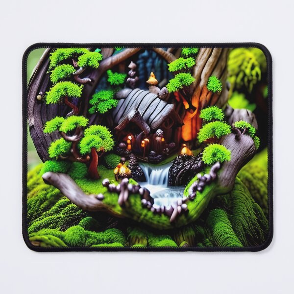 Item preview, A detailed beautiful lush Fairycore Elf forest designed and sold by PixieDustAIArt.